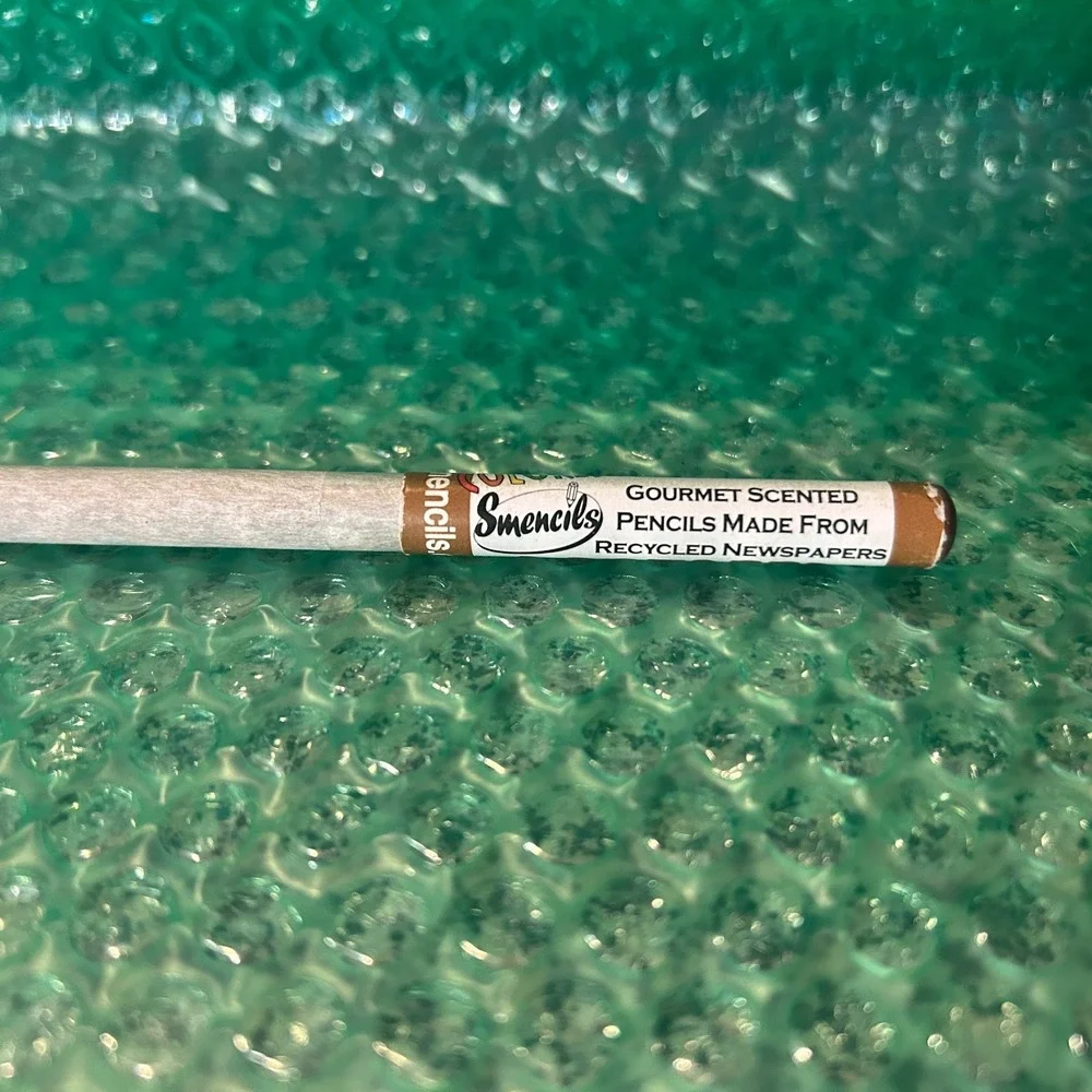 RARE Colored Smencils -ROOT BEER-Gourmet Scented Pencils Eco Newspaper RETRO